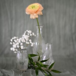 Mix malých vázičiek sklo číre